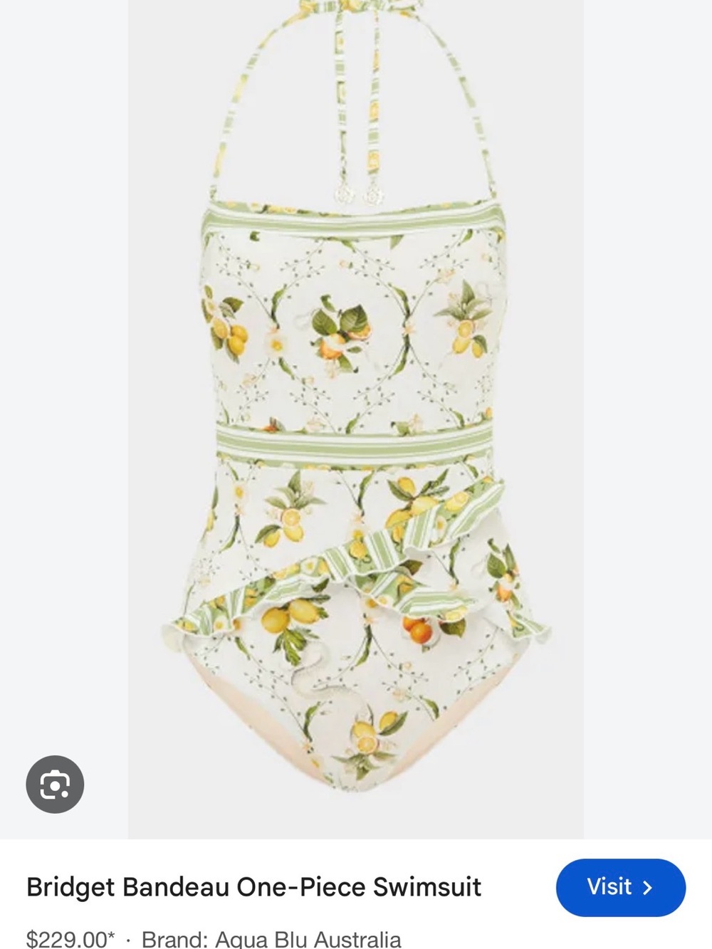 Aqua Blu Valencia Bridget One-Piece - Lemon stripe
